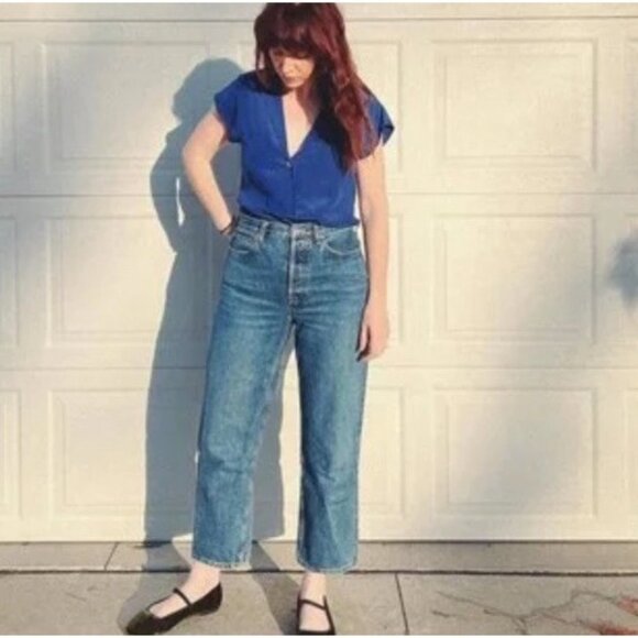 Everlane Denim - Everlane The Curvy 90s Cheeky Straight Jeans Crop 28 In Vintage Mid Wash NWT